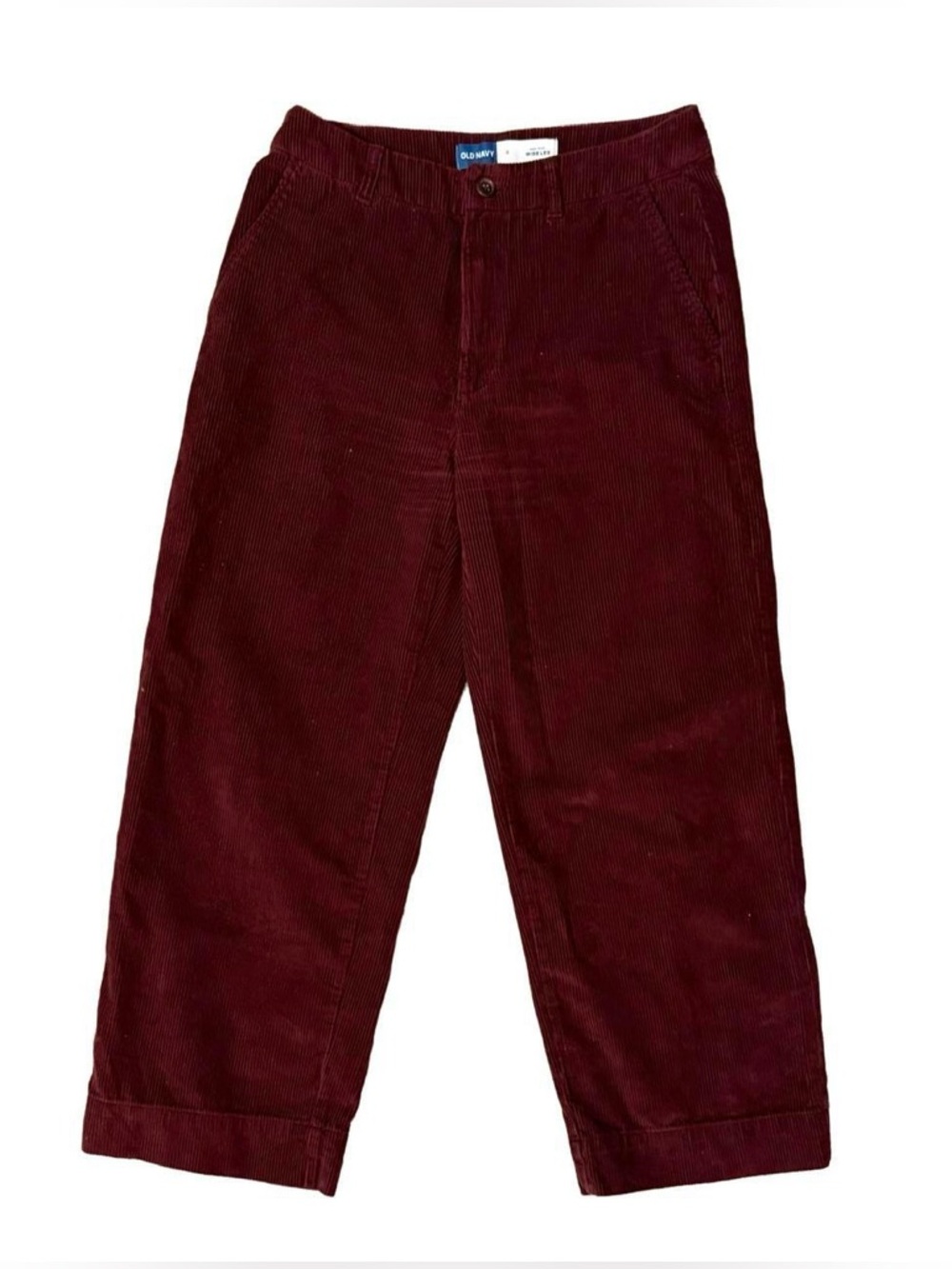 Old Navy Women’s Burgundy Red Corduroy High-Rise Wide Leg Pants Size 8